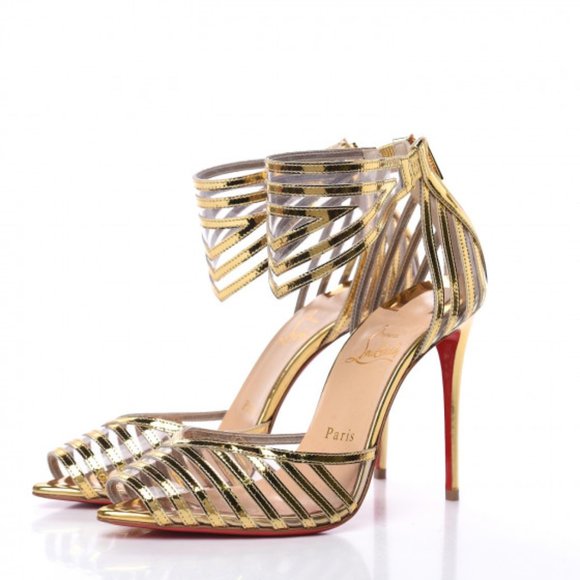 Christian Louboutin Maratena 100 Metallic/PVC - Picture 2 of 4